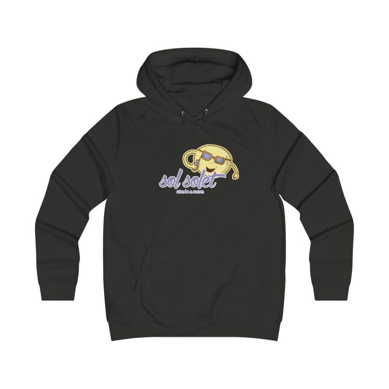 Sudadera universitaria mujer - Negro azabache - Camiseta Sol solet, vine’m a veure