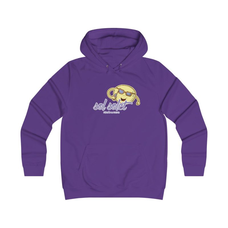 Sudadera universitaria mujer - Morado - Camiseta Sol solet, vine’m a veure