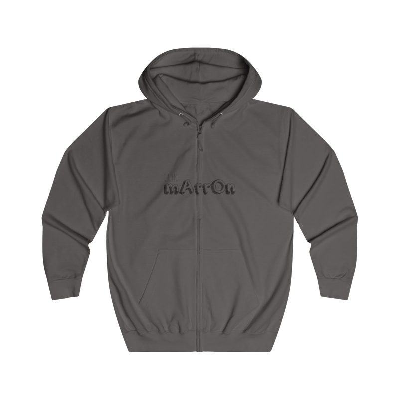 Sudadera con capucha y cremallera - Gris acero - Camiseta «Quin marrón»