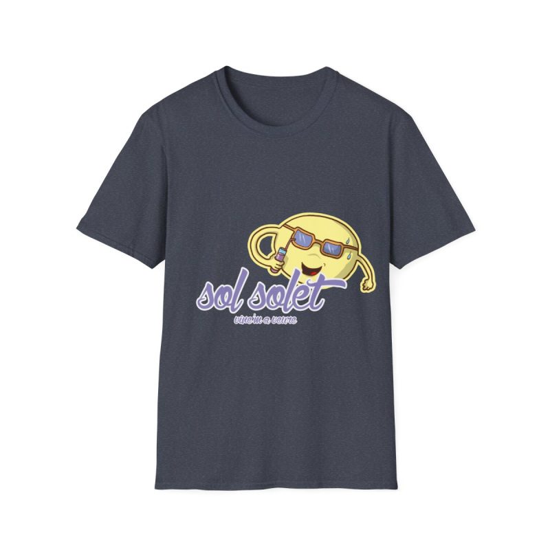 Camiseta Softstyle - Azul marino jaspeado - Camiseta Sol solet, vine’m a veure