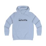 Sudadera universitaria mujer - Azul cielo - Camiseta «Quin marrón»