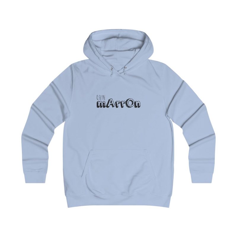 Sudadera universitaria mujer - Azul cielo - Camiseta «Quin marrón»