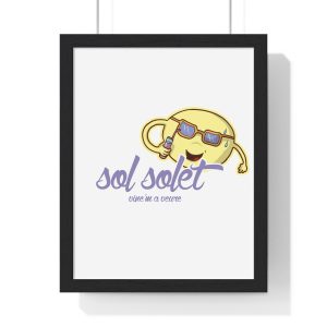 Poster enmarcado vertical - Negro - Camiseta Sol solet, vine’m a veure