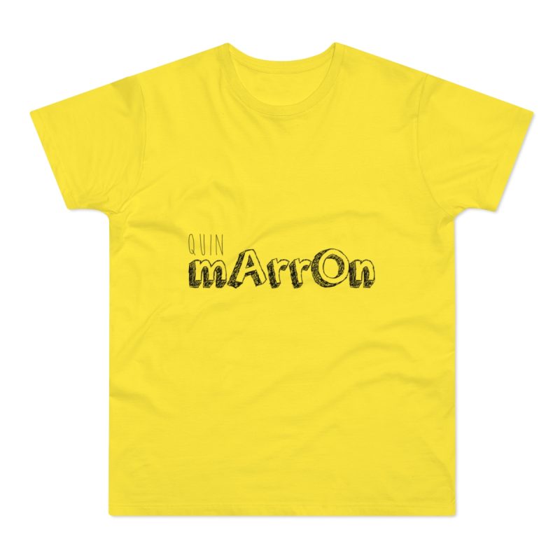 Camiseta hombre punto liso - Amarillo solar - Camiseta «Quin marrón»