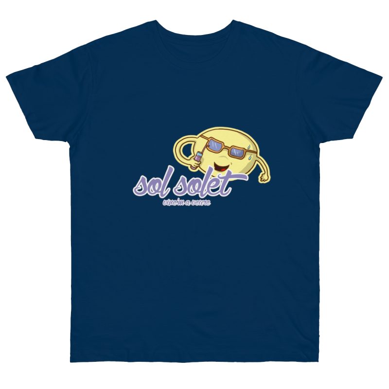 Camiseta punto liso - Azul marino claro - Camiseta Sol solet, vine’m a veure