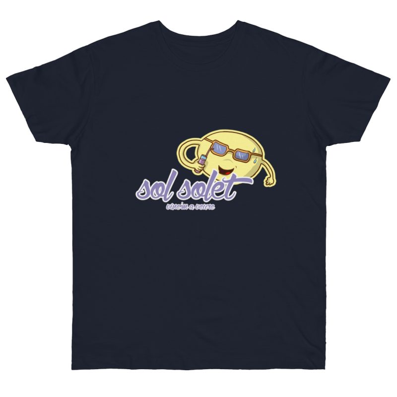 Camiseta punto liso - Azul marino - Camiseta Sol solet, vine’m a veure