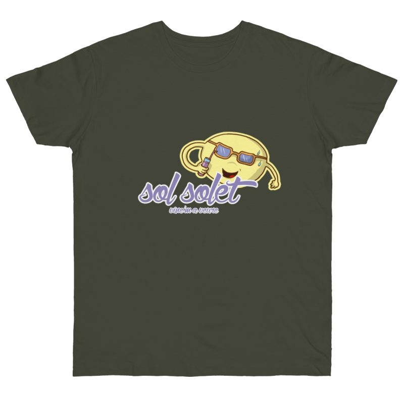 Camiseta punto liso - Caqui urbano - Camiseta Sol solet, vine’m a veure