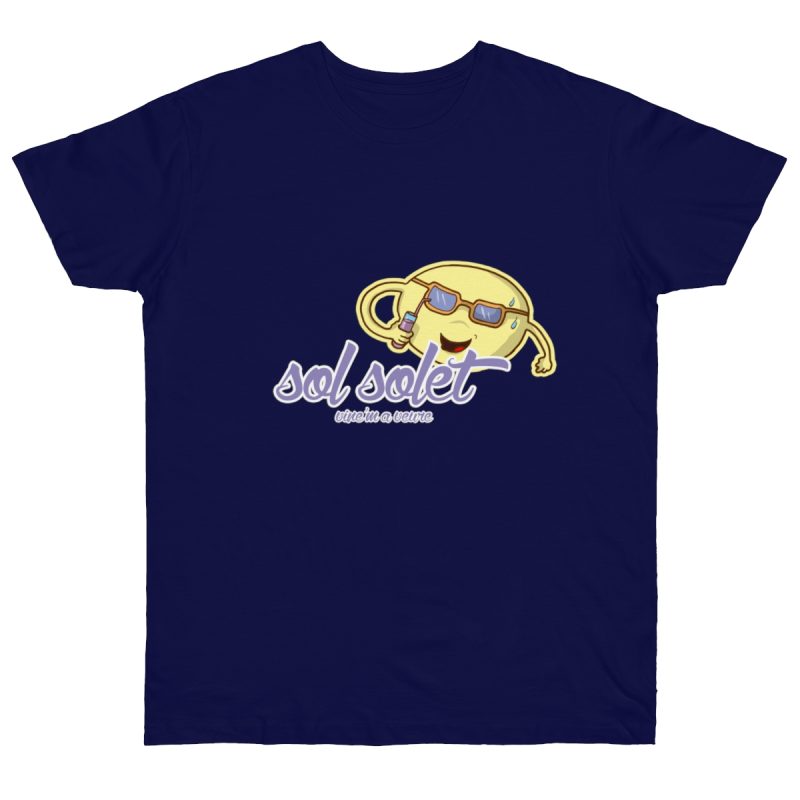 Camiseta punto liso - Azul marino intenso - Camiseta Sol solet, vine’m a veure