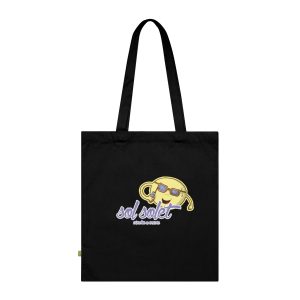 Bolsa de algodon organico - Negro - Camiseta Sol solet, vine’m a veure