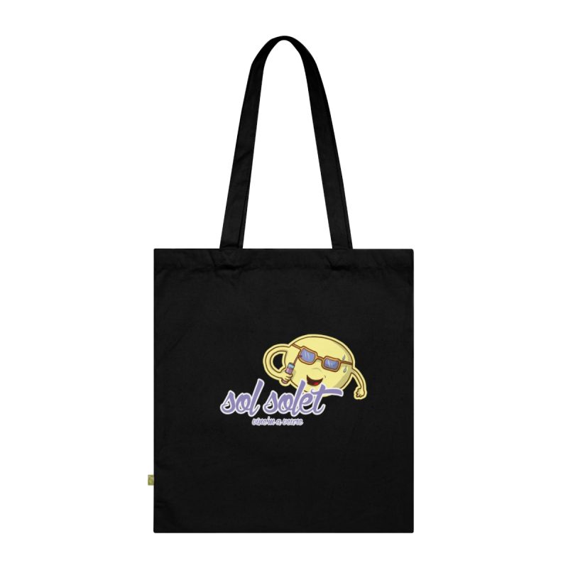 Bolsa de algodon organico - Negro - Camiseta Sol solet, vine’m a veure Bolsa de algodon organico - Negro - Camiseta Sol solet, vine’m a veure