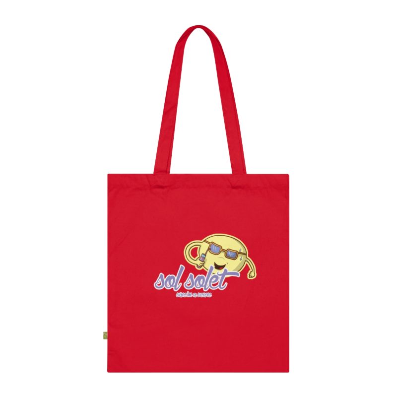 Bolsa de algodon organico - Rojo clasico - Camiseta Sol solet, vine’m a veure