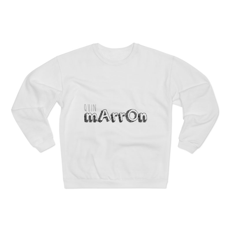 Sudadera cuello redondo premium - Blanco - Camiseta «Quin marrón»