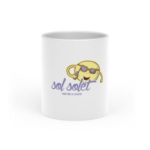 Taza con asa de corazon - Blanco - Camiseta Sol solet, vine’m a veure