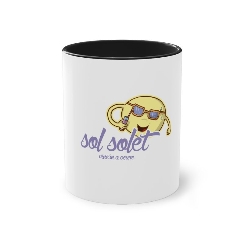 Taza bicolor - Negro - Camiseta Sol solet, vine’m a veure Taza bicolor - Negro - Camiseta Sol solet, vine’m a veure