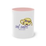 Taza bicolor - Rosa - Camiseta Sol solet, vine’m a veure Taza bicolor - Rosa - Camiseta Sol solet, vine’m a veure