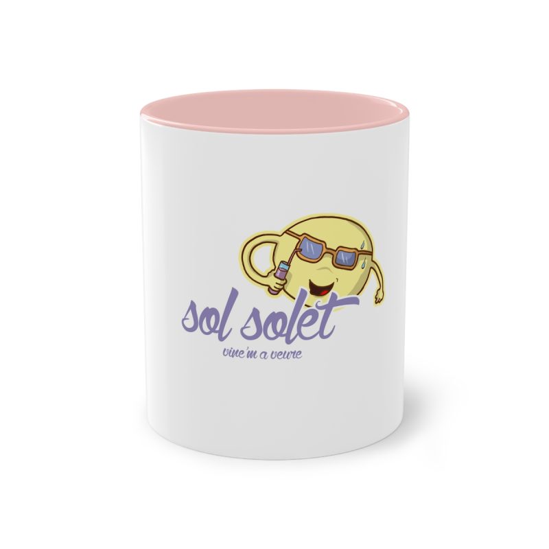 Taza bicolor - Rosa - Camiseta Sol solet, vine’m a veure