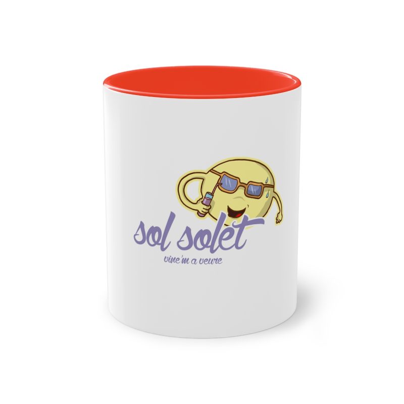 Taza bicolor - Rojo - Camiseta Sol solet, vine’m a veure