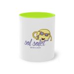 Taza bicolor - Verde claro - Camiseta Sol solet, vine’m a veure Taza bicolor - Verde claro - Camiseta Sol solet, vine’m a veure