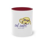 Taza bicolor - Granate - Camiseta Sol solet, vine’m a veure Taza bicolor - Granate - Camiseta Sol solet, vine’m a veure