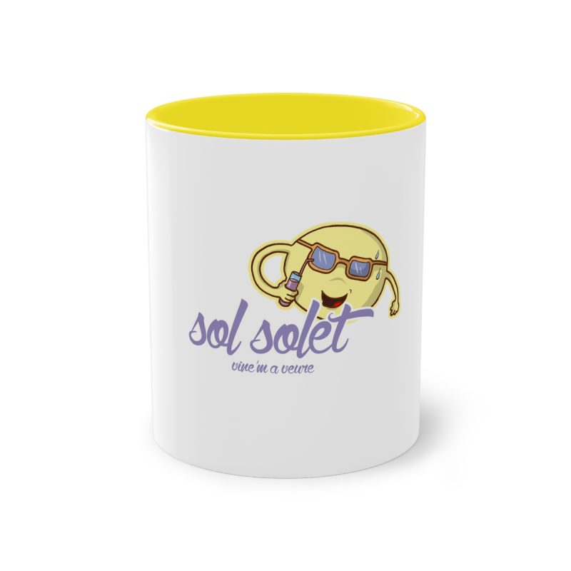 Taza bicolor - Amarillo - Camiseta Sol solet, vine’m a veure