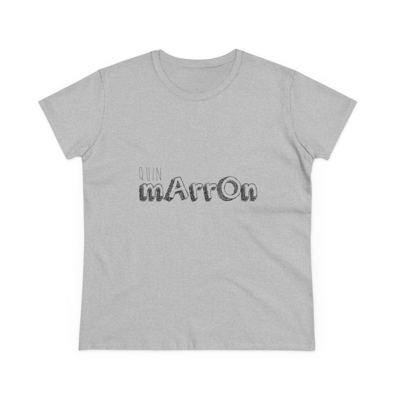 Camiseta mujer algodon medio - Gris deportivo - Camiseta «Quin marrón»