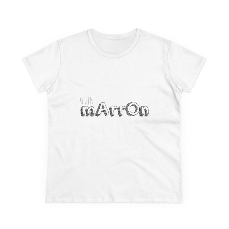 Camiseta mujer algodon medio - Blanco - Camiseta «Quin marrón»