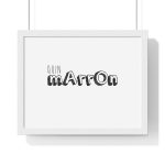 Poster enmarcado horizontal - Blanco - Camiseta «Quin marrón»
