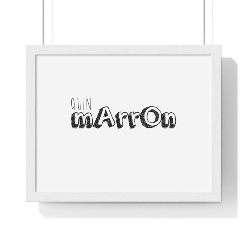 Poster enmarcado horizontal - Blanco - Camiseta «Quin marrón»