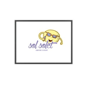 Poster con marco de madera - Marco negro - Camiseta Sol solet, vine’m a veure