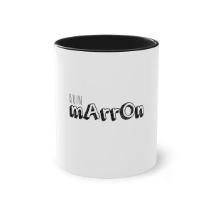 Taza bicolor - Negro - Camiseta «Quin marrón»