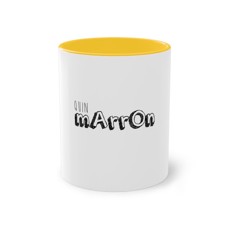 Taza bicolor - Amarillo dorado - Camiseta «Quin marrón»