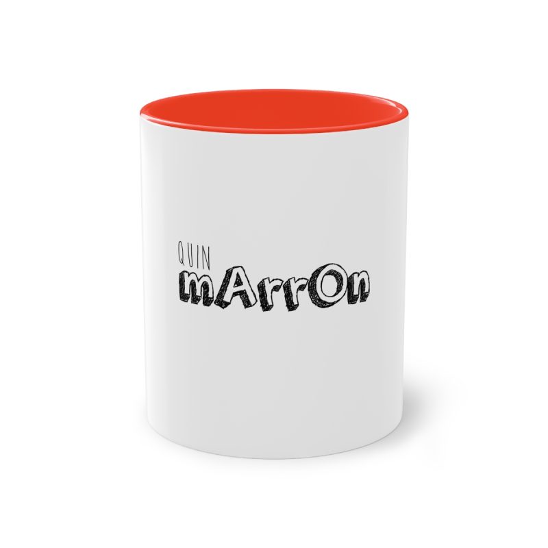 Taza bicolor - Rojo - Camiseta «Quin marrón»