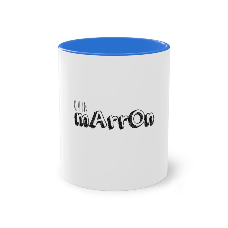Taza bicolor - Azul Cambridge - Camiseta «Quin marrón»
