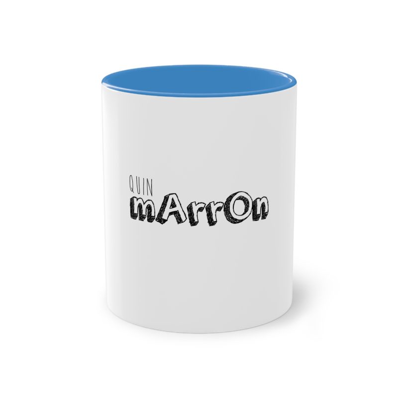 Taza bicolor - Azul claro - Camiseta «Quin marrón»