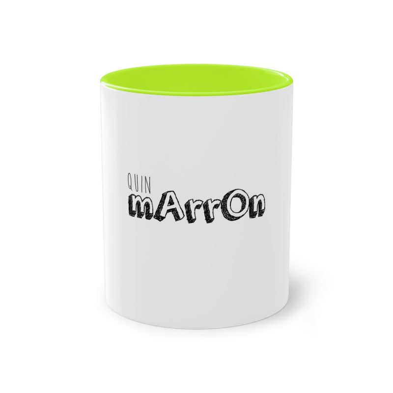 Taza bicolor - Verde claro - Camiseta «Quin marrón»