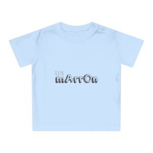 Camiseta de bebe - Azul empolvado - Camiseta «Quin marrón»