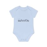 Body bebe manga corta organico - Azul empolvado - Camiseta «Quin marrón»