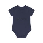 Body bebe manga corta organico - Azul marino nautico - Camiseta «Quin marrón»
