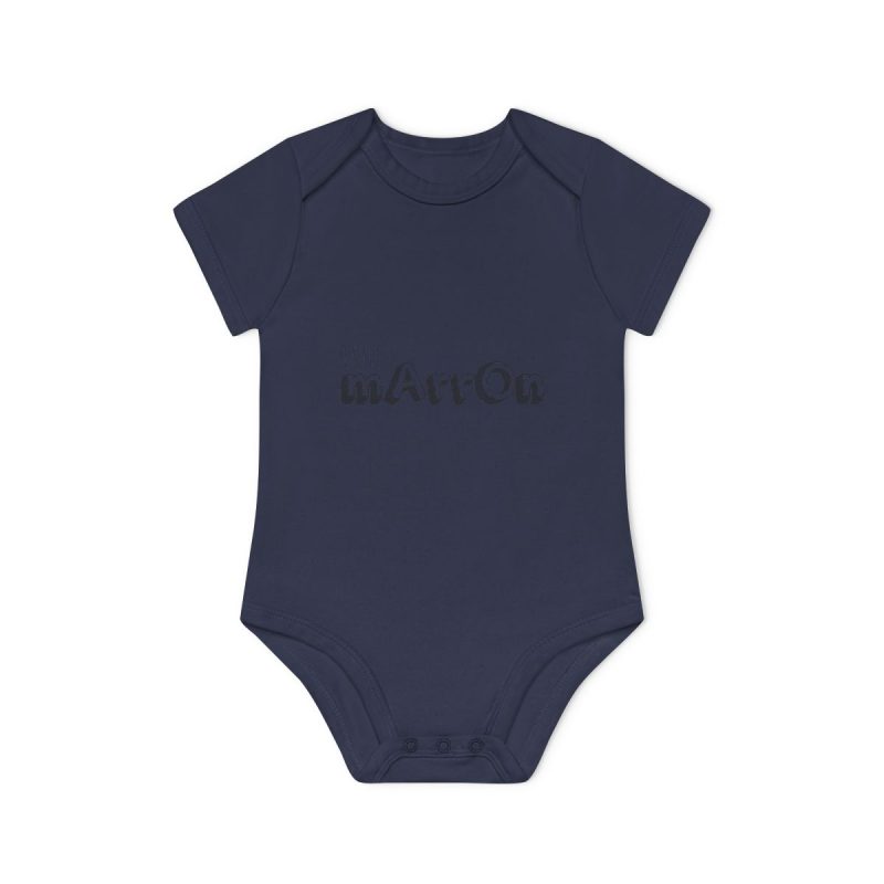 Body bebe manga corta organico - Azul marino nautico - Camiseta «Quin marrón»