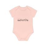 Body bebe manga corta organico - Rosa empolvado - Camiseta «Quin marrón»
