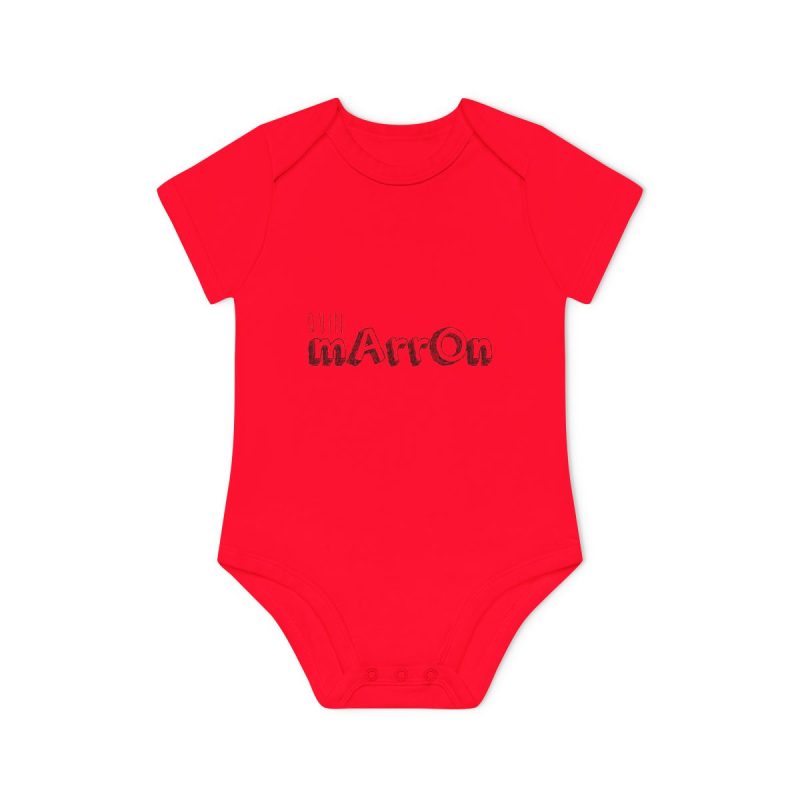 Body bebe manga corta organico - Rojo - Camiseta «Quin marrón»