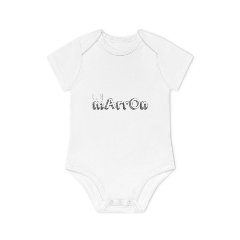 Body bebe manga corta organico - Blanco - Camiseta «Quin marrón»