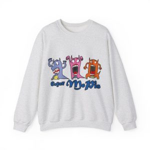 Sudadera cuello redondo - Gris ceniza - Camiseta «Caçar MoPis» sobre fondo negro