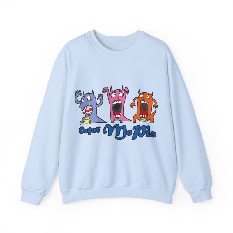 Sudadera cuello redondo - Azul claro - Camiseta «Caçar MoPis» sobre fondo negro