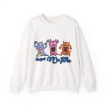 Sudadera cuello redondo - Blanco - Camiseta «Caçar MoPis» sobre fondo negro