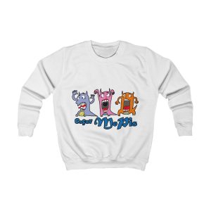 Sudadera infantil - Blanco artico - Camiseta «Caçar MoPis» sobre fondo negro