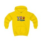 Sudadera con capucha infantil - Amarillo sol - Camiseta «Caçar MoPis» sobre fondo negro