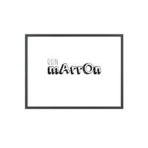 Poster con marco de madera - Marco negro - Camiseta «Quin marrón»