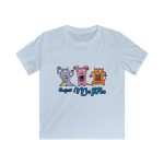 Camiseta infantil Softstyle - Azul claro - Camiseta «Caçar MoPis» sobre fondo negro Camiseta infantil Softstyle - Azul claro - Camiseta «Caçar MoPis» sobre fondo negro