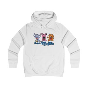 Sudadera universitaria mujer - Blanco artico - Camiseta «Caçar MoPis» sobre fondo negro